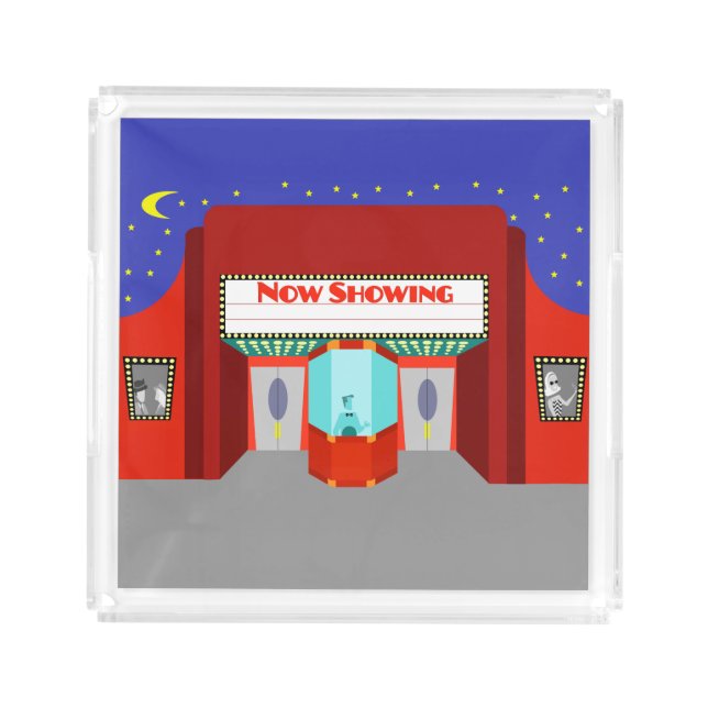 Retro Movie Theater Acrylic Tray (Front)