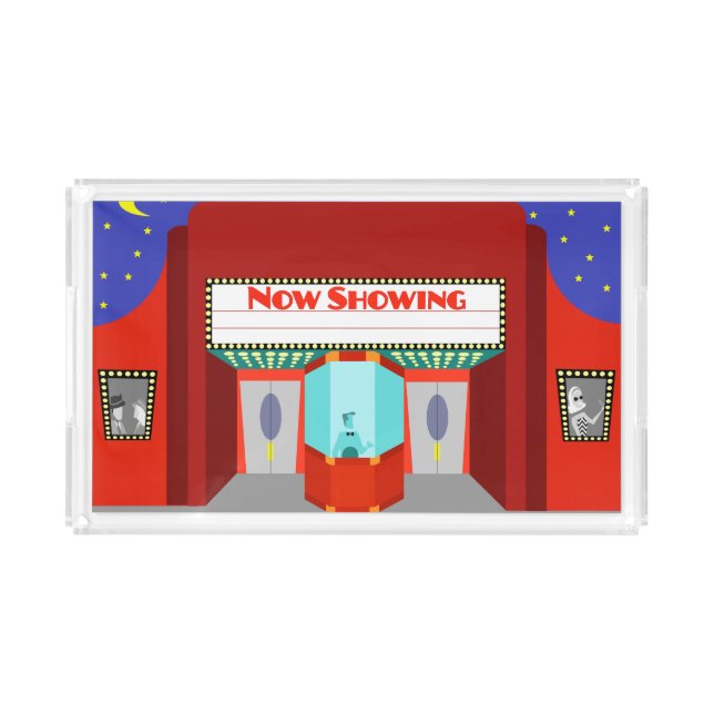 Retro Movie Theater Acrylic Tray (Front)