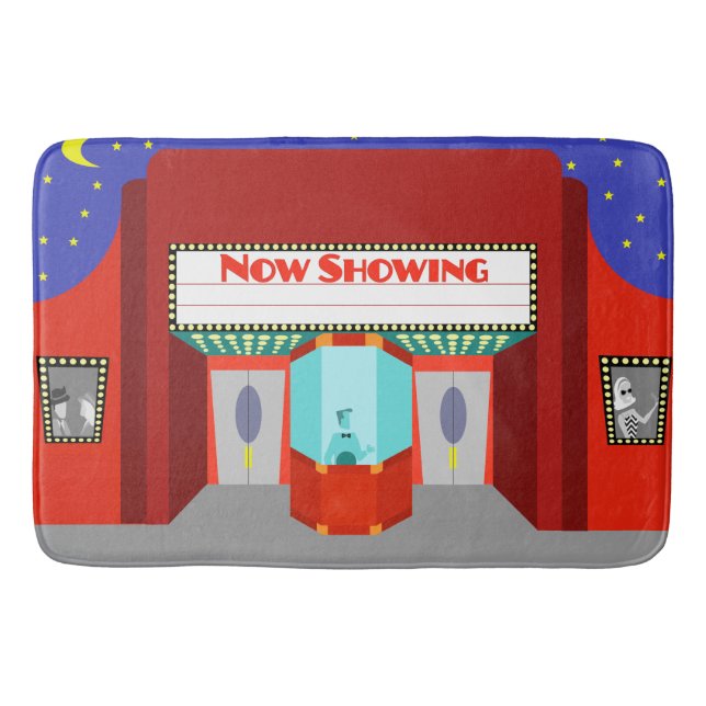 Retro Movie Theater Bath Mat (Front)