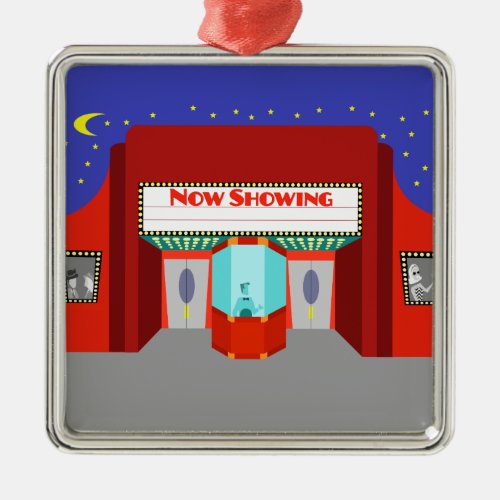 Retro Movie Theater Christmas Ornament
