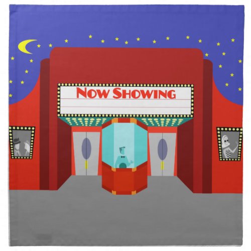 Retro Movie Theater Cloth Napkins