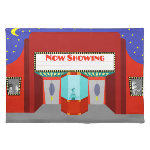 Retro Movie Theater Cloth Placemat