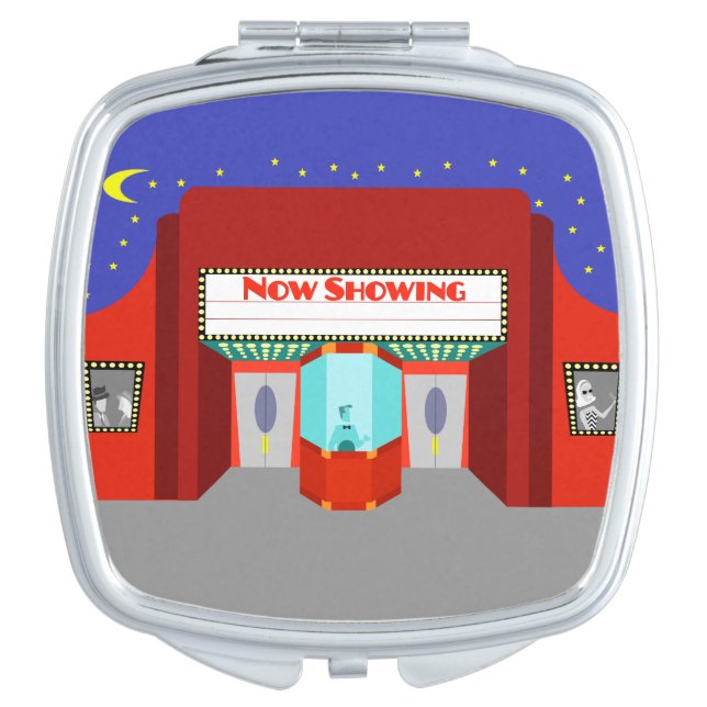Retro Movie Theater Compact Mirror (Front)