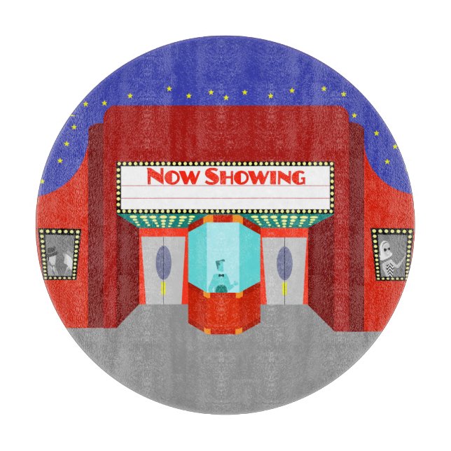 Retro Movie Theater Cutting Board (Front)