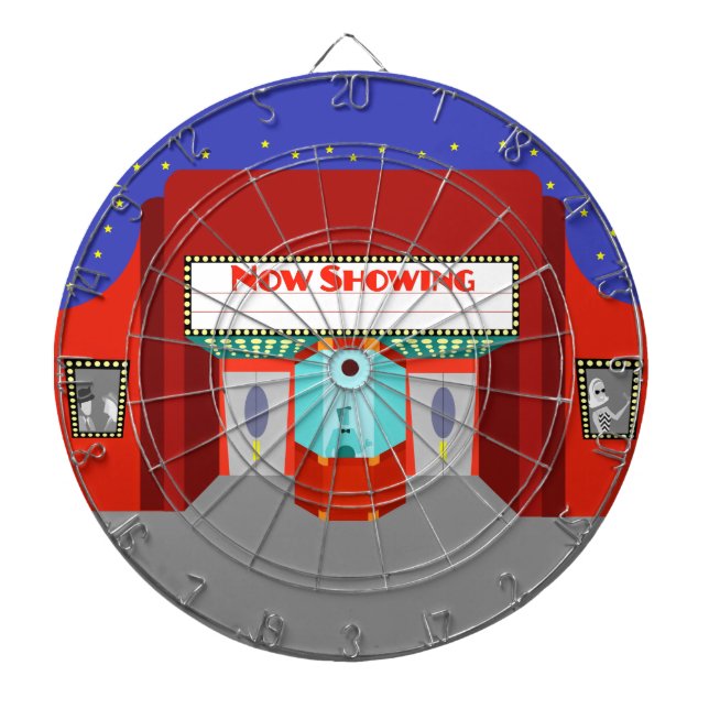 Retro Movie Theater Dart Board (Front)