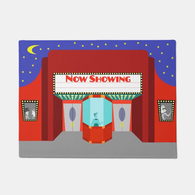 Retro Movie Theater Door Mat (Front)