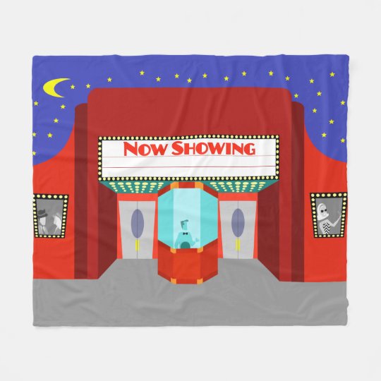 Retro Movie Theater Fleece Blanket
