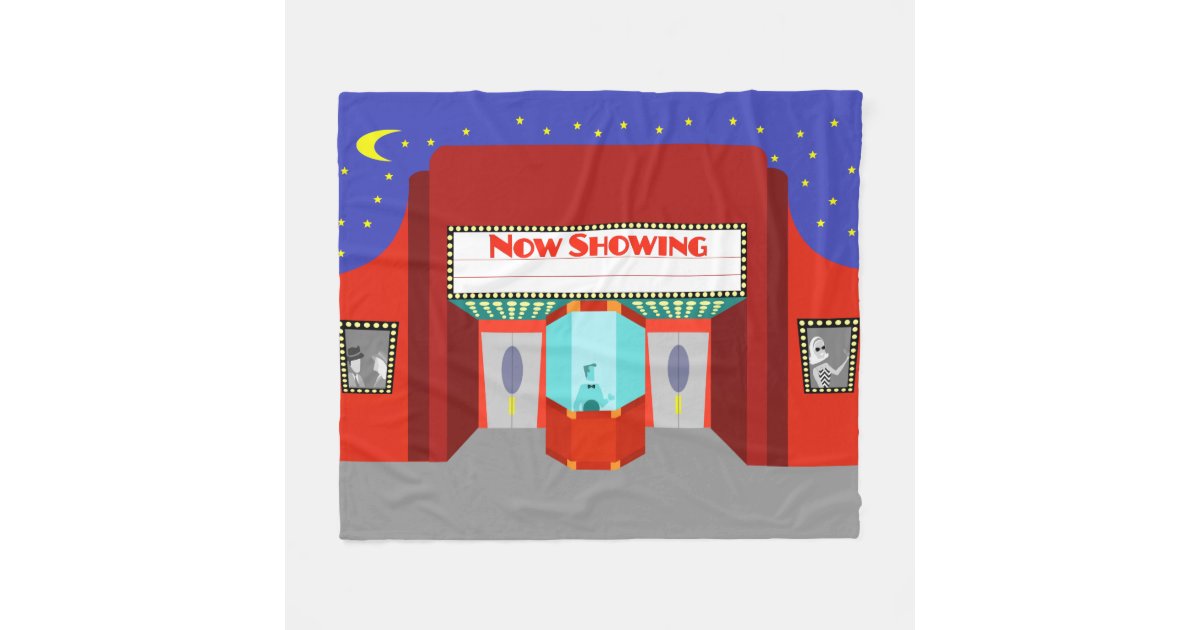 Retro Movie Theater Fleece Blanket Zazzle