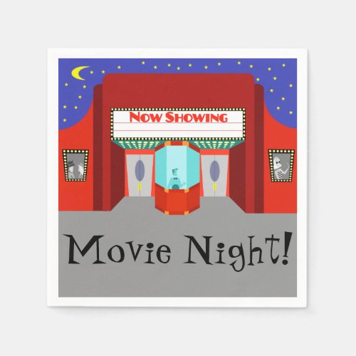 Retro Movie Theater Paper Napkins