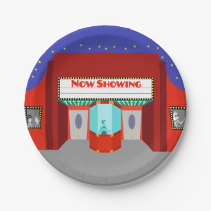 Retro Movie Theater Paper Plates