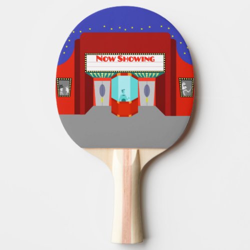Retro Movie Theater Ping Pong Paddle