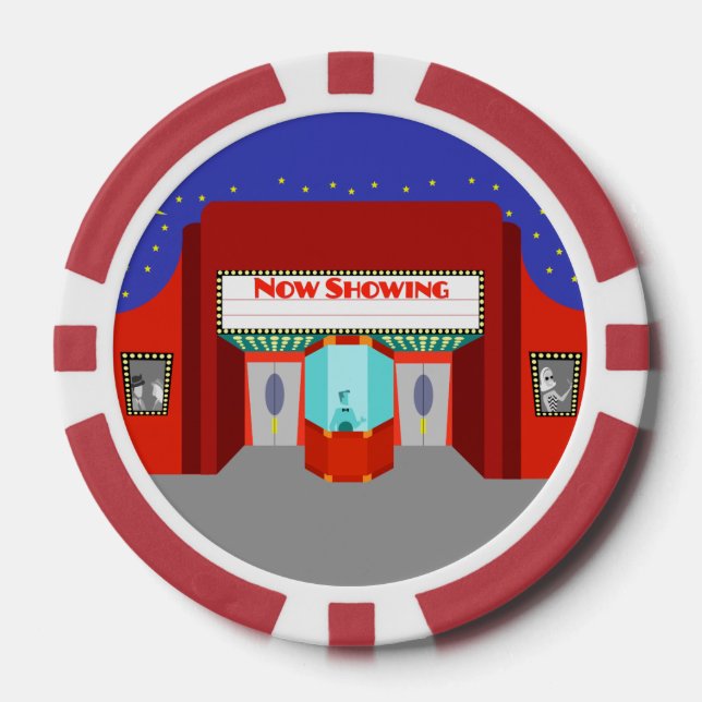 Retro Movie Theater Poker Chips (Front)