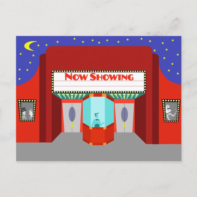 Retro Movie Theater Postcard (Front)