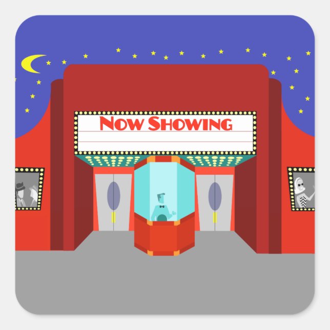 Retro Movie Theater Stickers (Front)