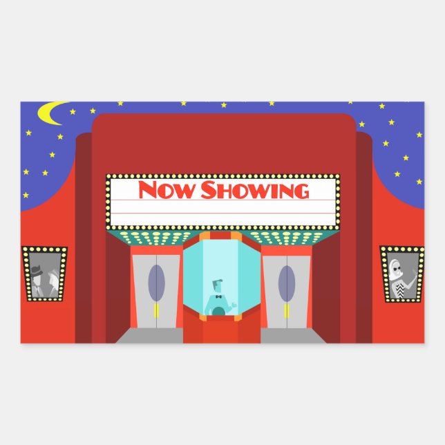 Retro Movie Theater Stickers (Front)