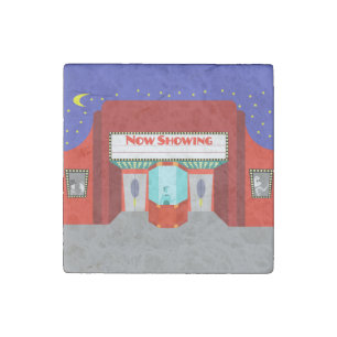 Retro Movie Theater Stone Magnet
