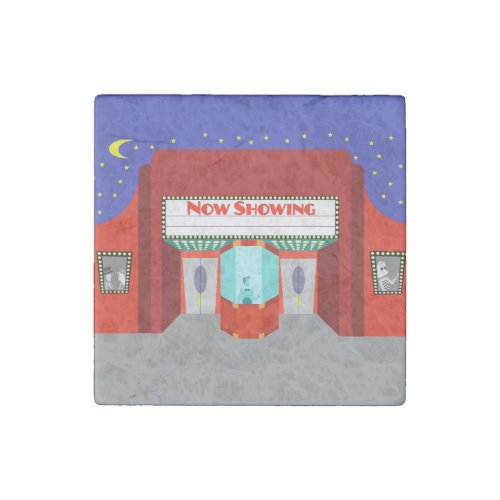 Retro Movie Theater Stone Magnet