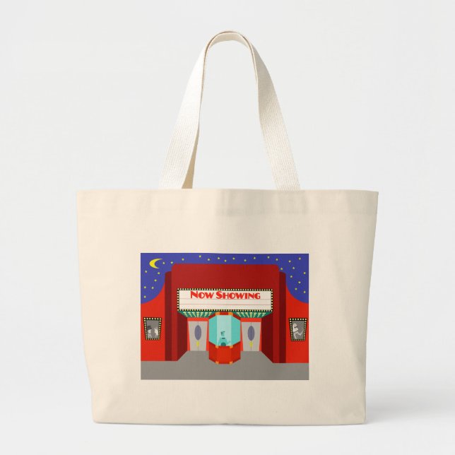 Retro Movie Theater Tote Bag (Front)