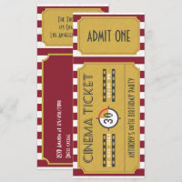 Retro Movie Ticket Any Age Birthday Party
