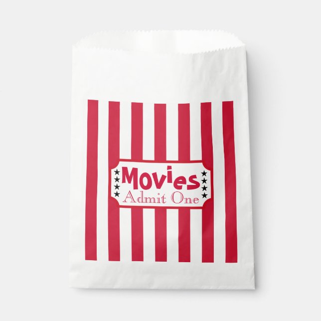 Retro Movie Ticket Favor Bag (Front)