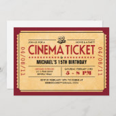 Retro Movie Ticket Invitations (Front/Back)