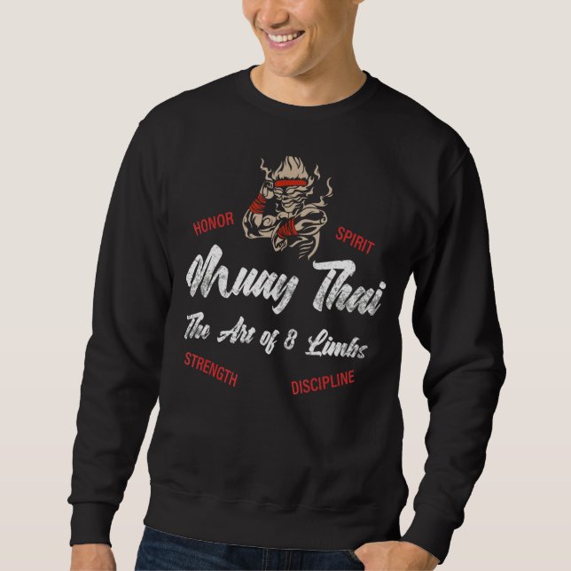 Retro Muay Thai And Thai Boxing Sweatshirt (Front)