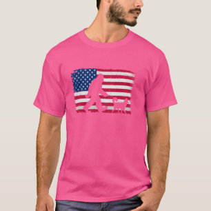Retro Mudi Dog 4th of July US American Flag Patrio T-Shirt