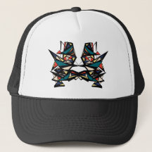 "Retro" multi-color geometric design hat