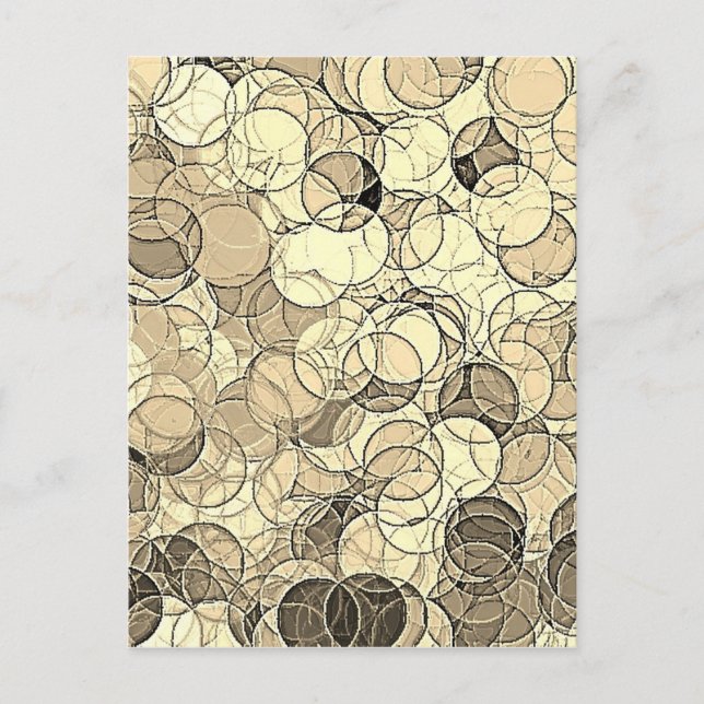 Retro Multi Colored Circles Pattern Postcard (Front)