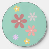 Retro Multi-Colored Daisy Pattern Wireless Charger (Front)