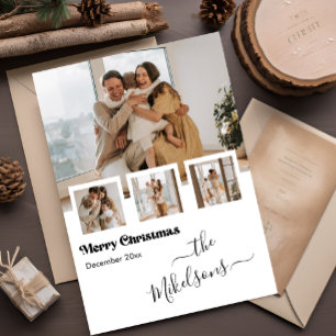 Retro Multi Photo Christmas Holiday Card