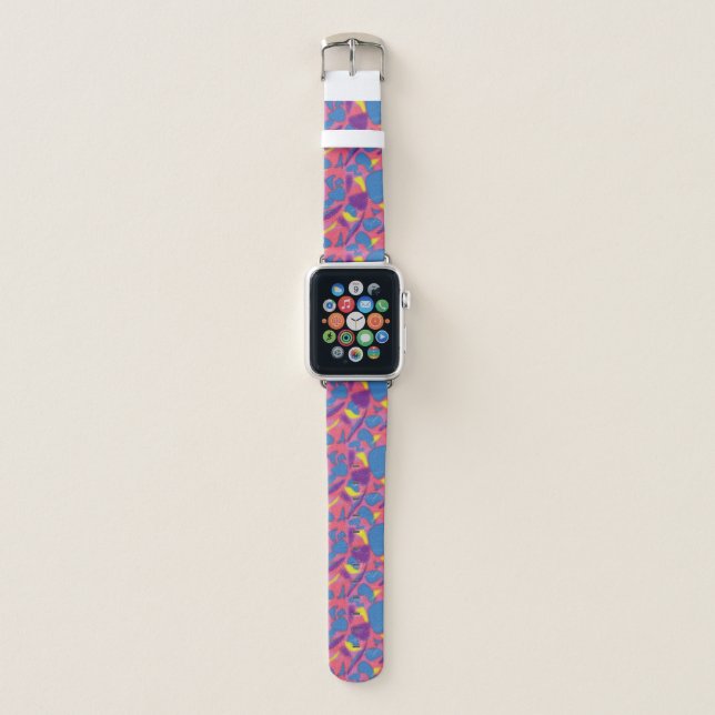 Retro Multicolor 90s Apple Watch Band (Front)