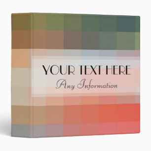 Retro Multicolor Square Pattern 3 Ring Binder