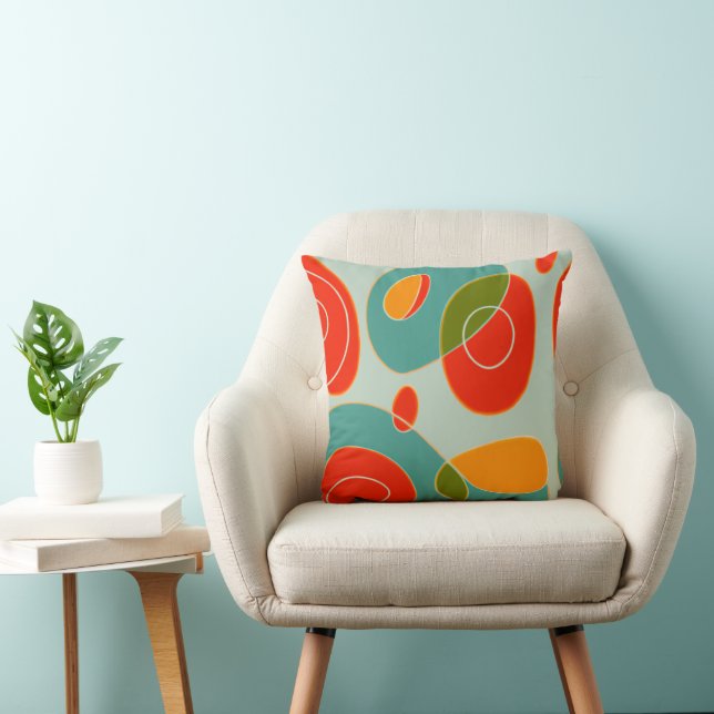 Retro Multicolor  Throw Pillow (Chair)