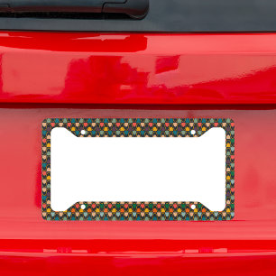 Retro Multicolor Wavy Pattern License Plate Frame