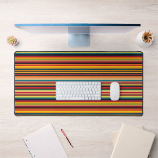 Retro Multicolour Stripe Modern Vintage Desk Mat