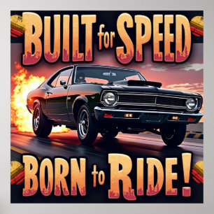 Retro Muscle - Built for Speed Poster