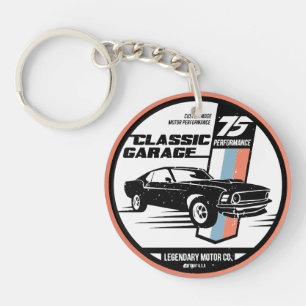 Retro Muscle Car Revival Tee Keychain