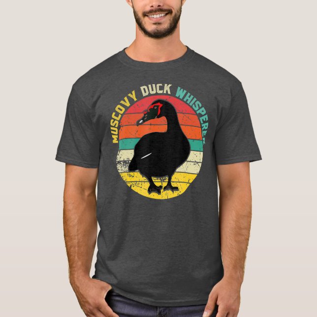 Retro Muscovy Duck Whisperer Funny Farmer Duck T-Shirt (Front)