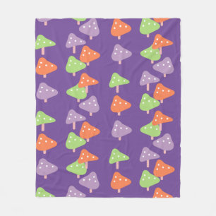 Retro Mushroom Colorful Pattern Kids  Fleece Blanket