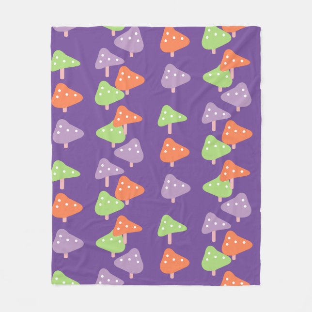 Retro Mushroom Colorful Pattern Kids  Fleece Blanket (Front)