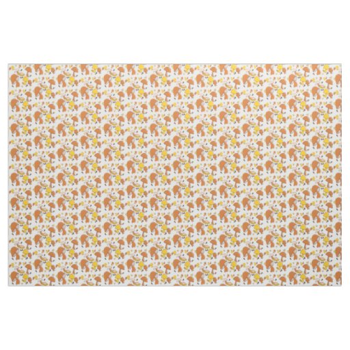 Retro Mushroom Pattern Fabric