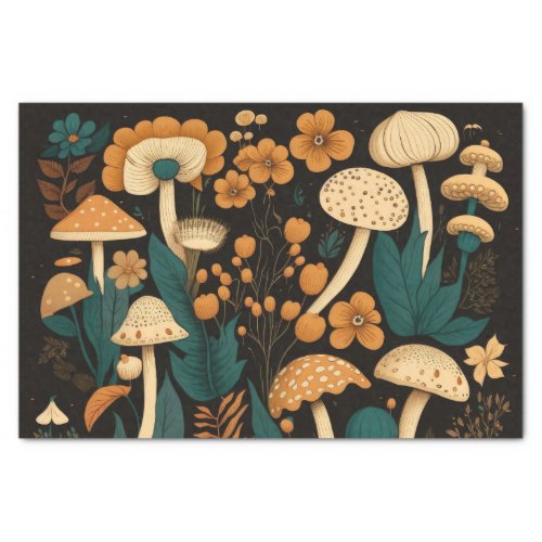 Retro Mushrooms  Flora Collection Tissue Paper