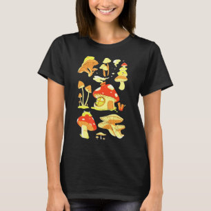 Retro Mushrooms Mycology Fungi Foraging Mushroom V T-Shirt