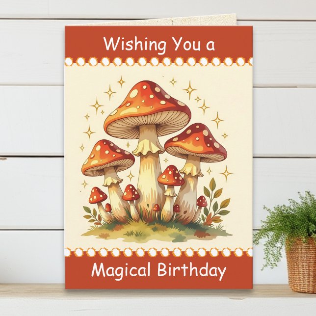 Retro Mushrooms | Vintage Birthday Card (Creator Uploaded)