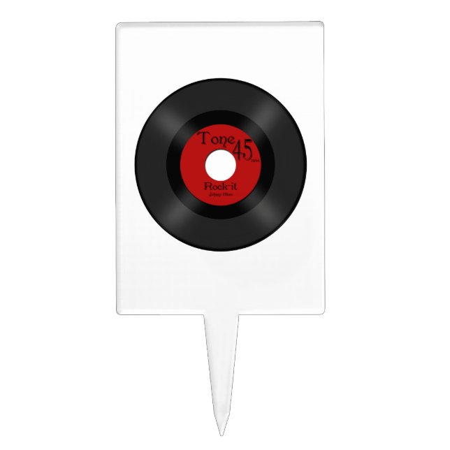 Retro Music 45 Record Cake Topper (Front)