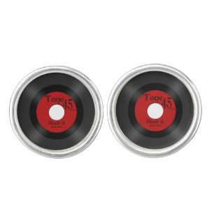 Retro Music 45 Record Cufflinks