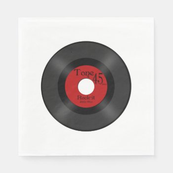 Retro Music 45 Record Paper Napkins by oldrockerdude at Zazzle