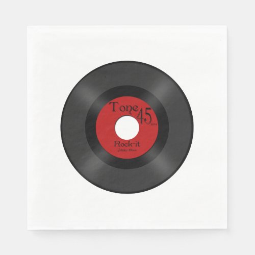 Retro Music 45 Record Paper Napkins