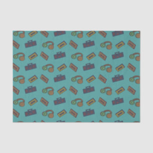 Retro Music Audio Icons Pattern Tissue Paper